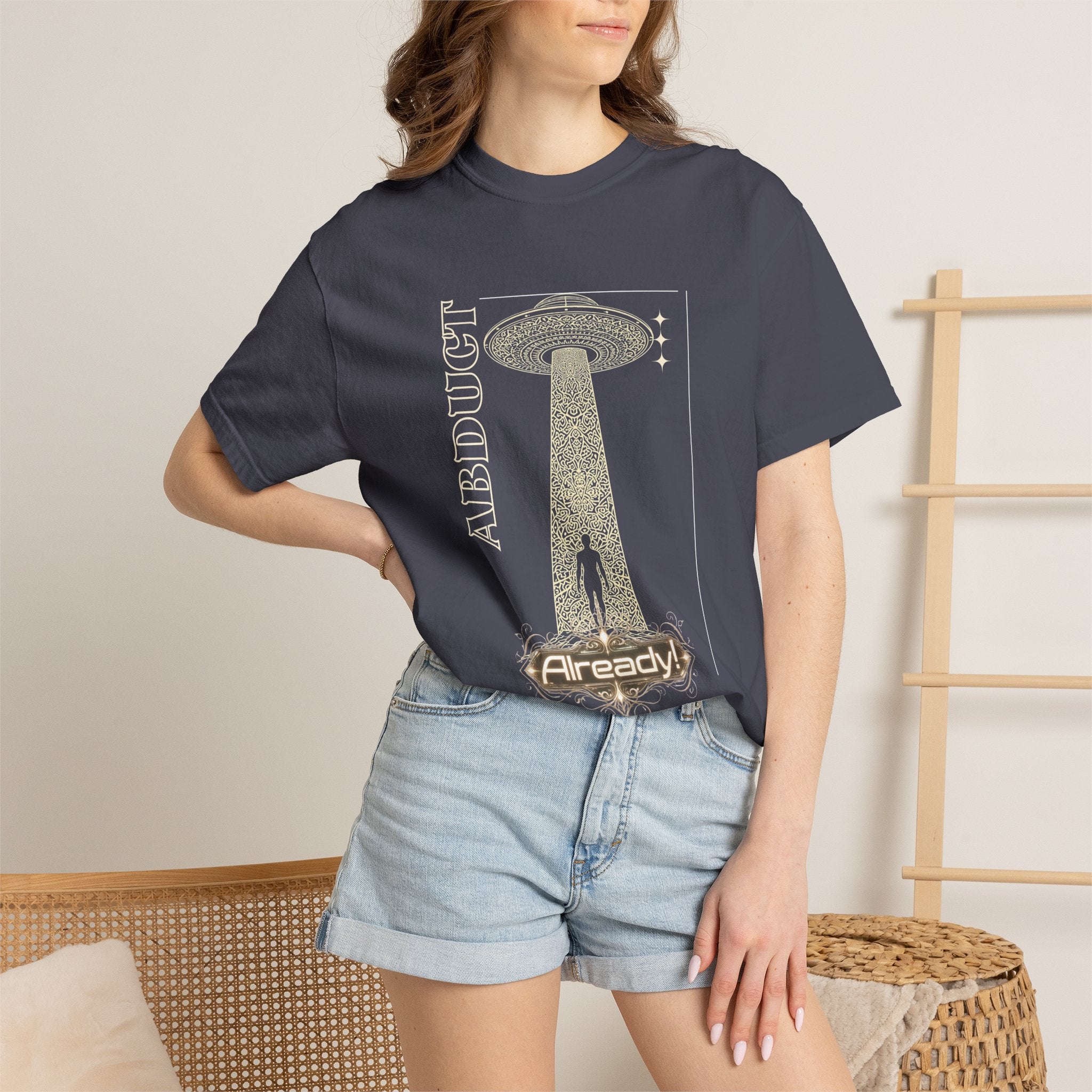 Abduct Already! Alien UFO Graphic T-Shirt