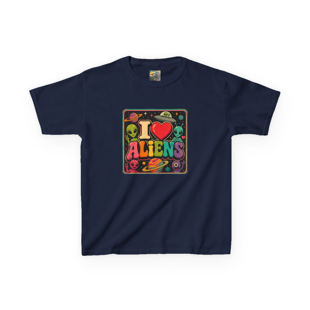 Kids "I  Aliens" Tee — Cute Neon Alien Graphic Shirt for Kids