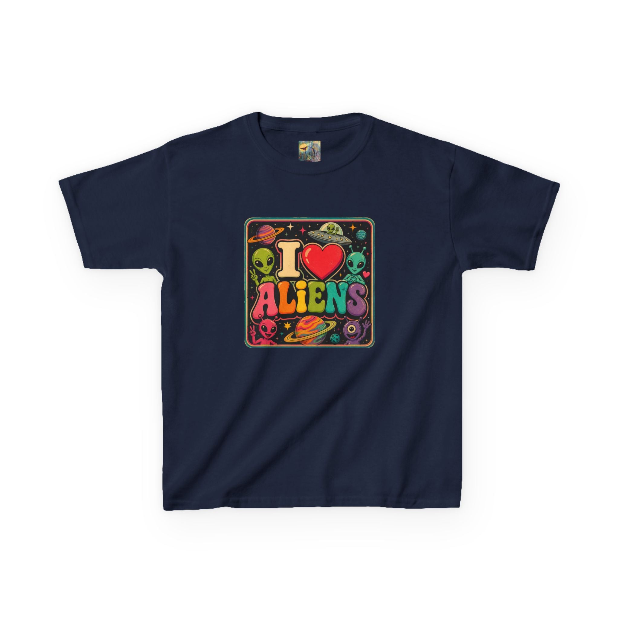 Kids "I  Aliens" Tee — Cute Neon Alien Graphic Shirt for Kids