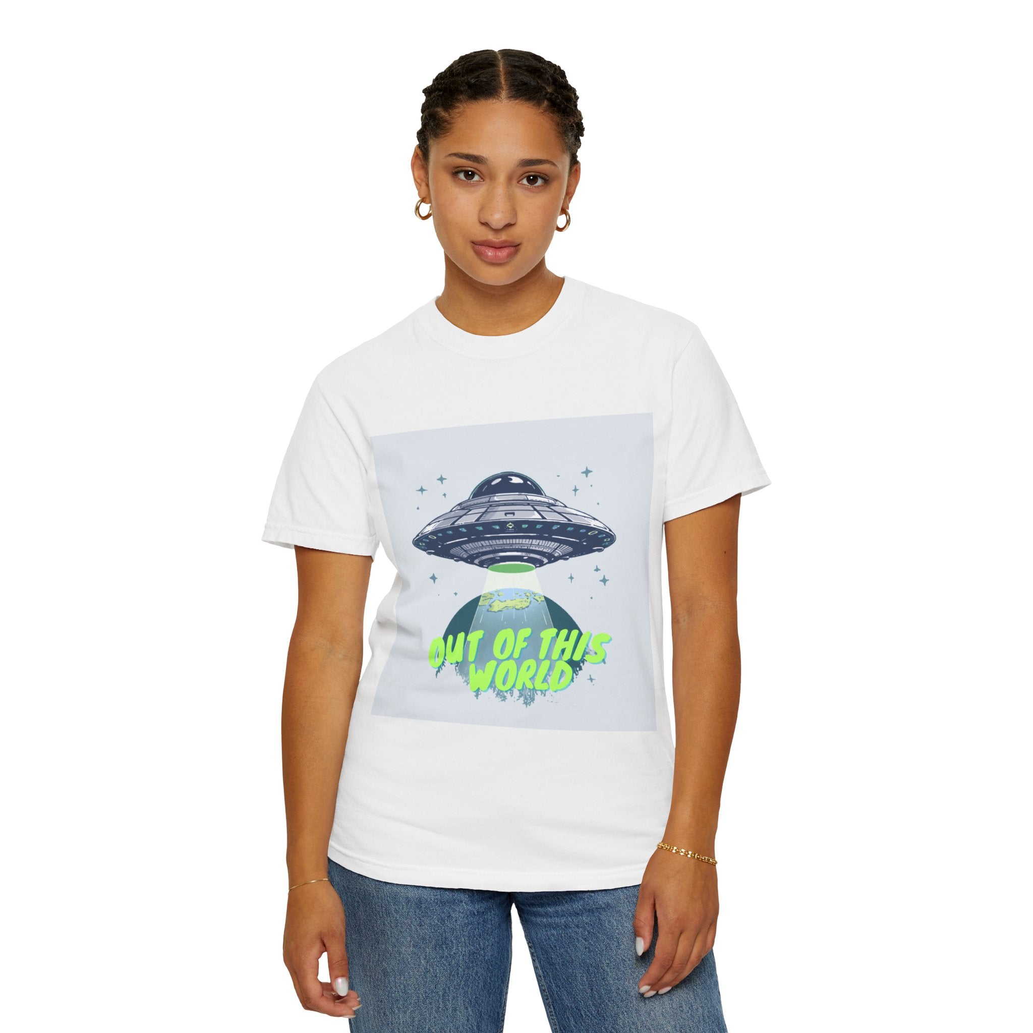 UFO Graphic T-Shirt — "Out of This World" Alien Spaceship Tee