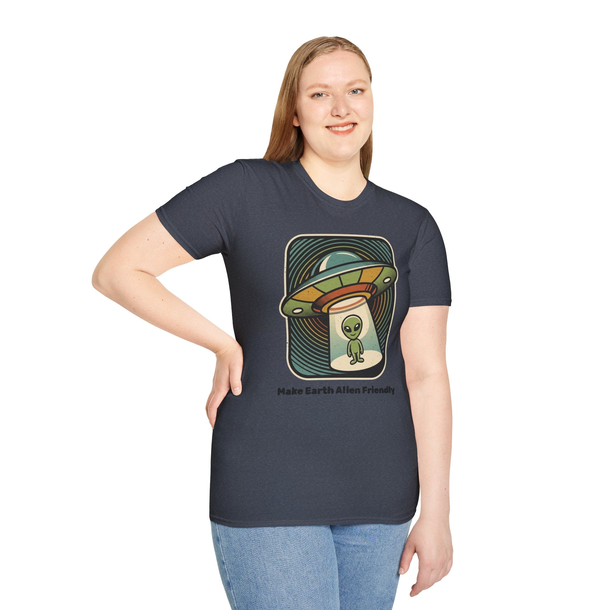 Alien Abduction T-Shirt — 'Help Me' Retro UFO Graphic Tee