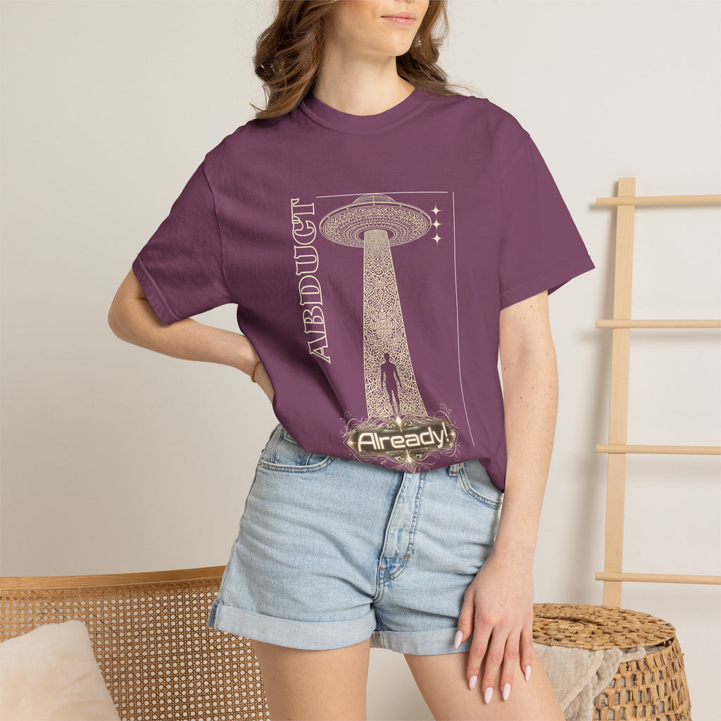 Abduct Already! Alien UFO Graphic T-Shirt
