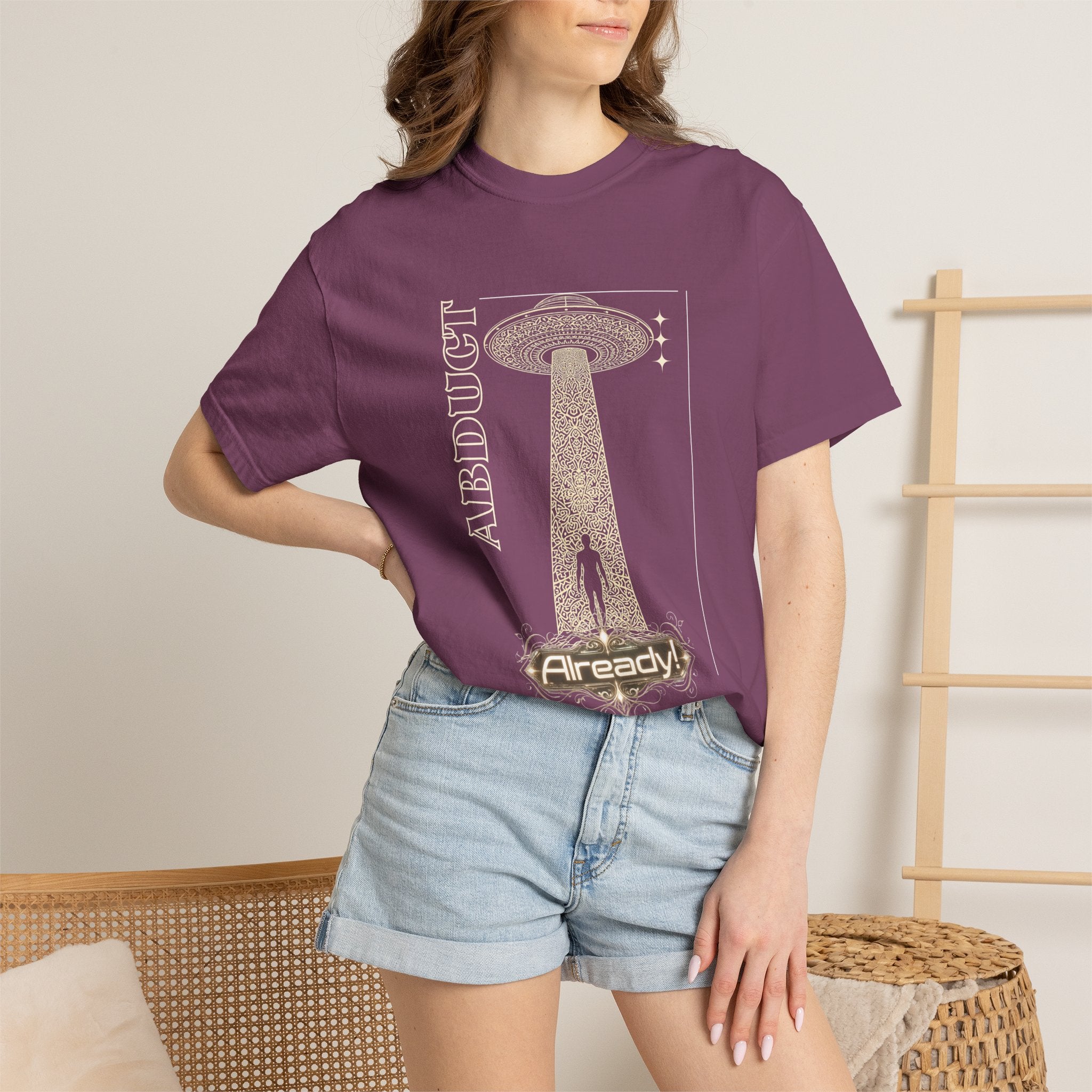 Abduct Already! Alien UFO Graphic T-Shirt