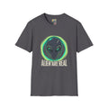 Alien Are Real T-Shirt — Neon Green Alien Face Graphic Tee