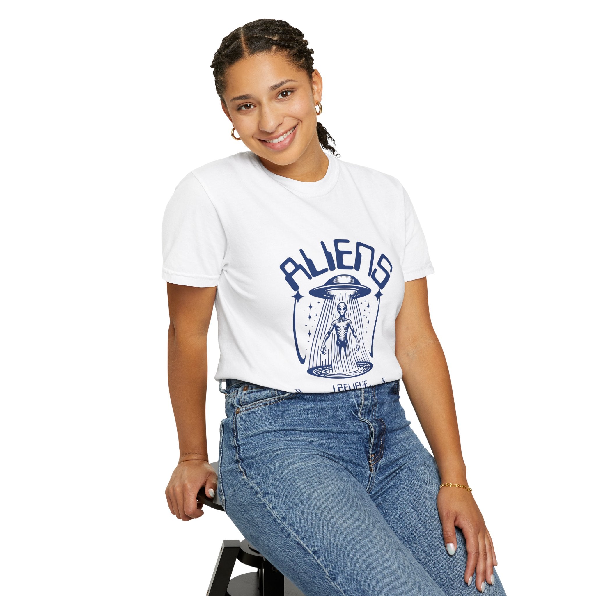 Aliens I Believe They are Already Here Graphic T-Shirt — UFO Abduction Retro Tee