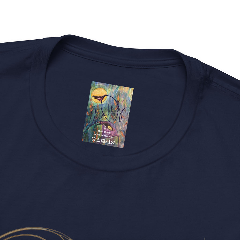 Alien Art Noveau Embrace T-Shirt — Mystical Green Alien Graphic Tee for Sci‑Fi Fans