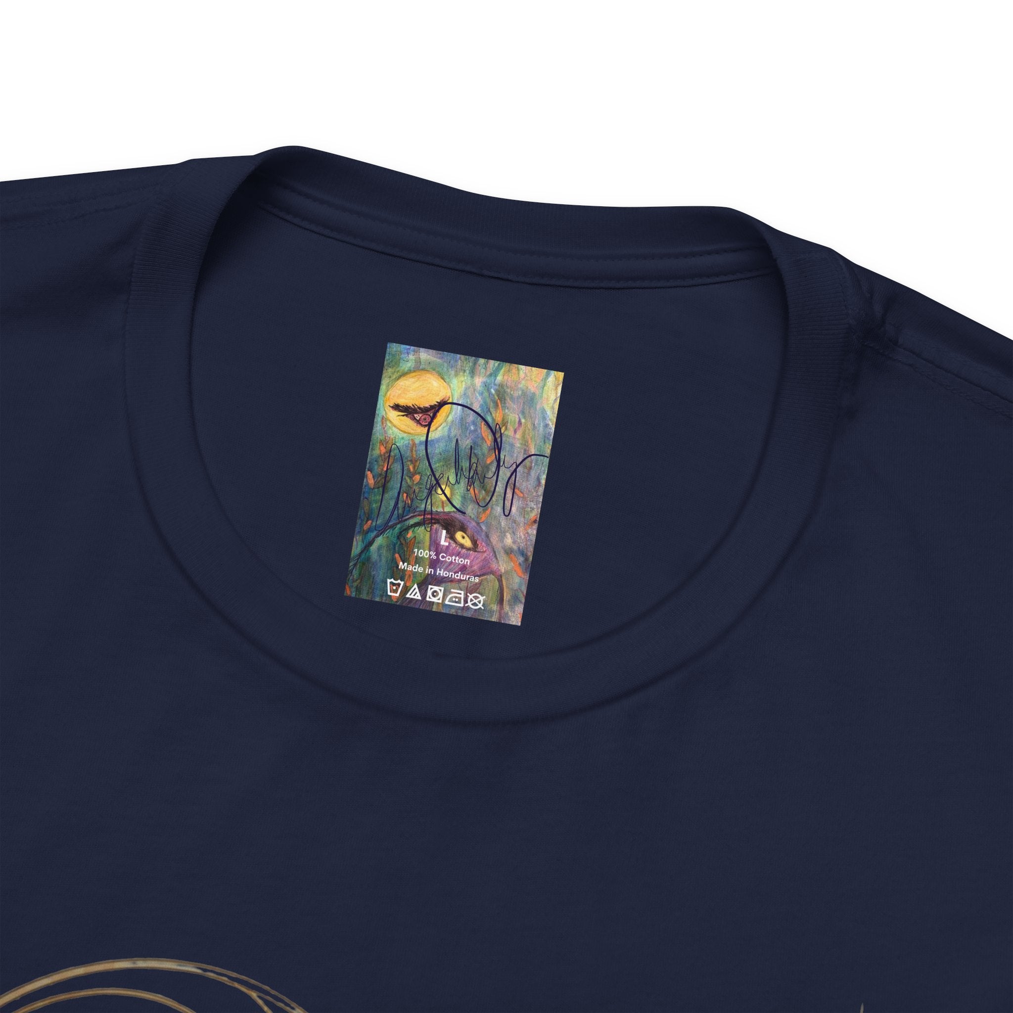 Alien Art Noveau Embrace T-Shirt — Mystical Green Alien Graphic Tee for Sci‑Fi Fans