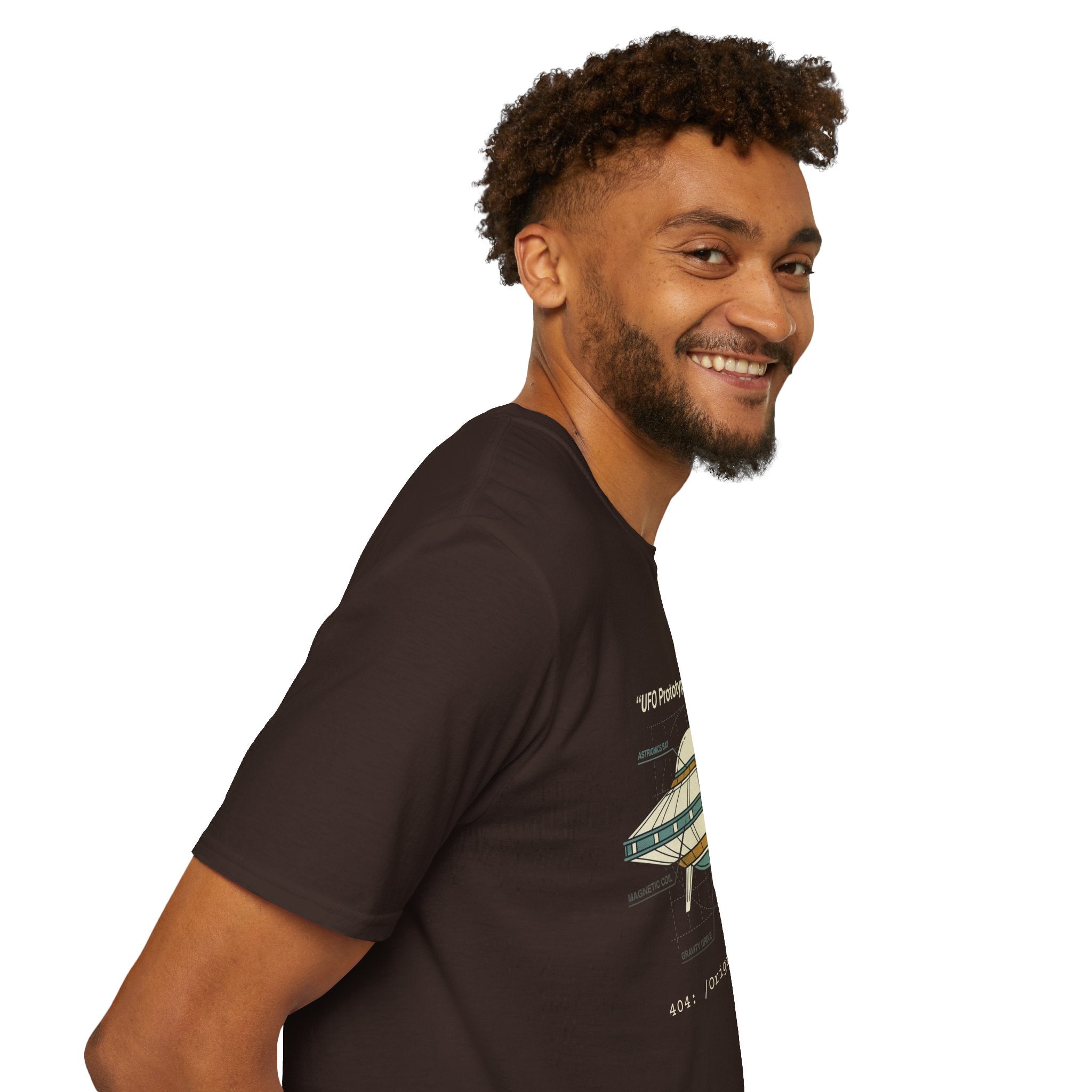 UFO Diagram Technical T-Shirt — Retro Schematic Alien Spaceship Tee