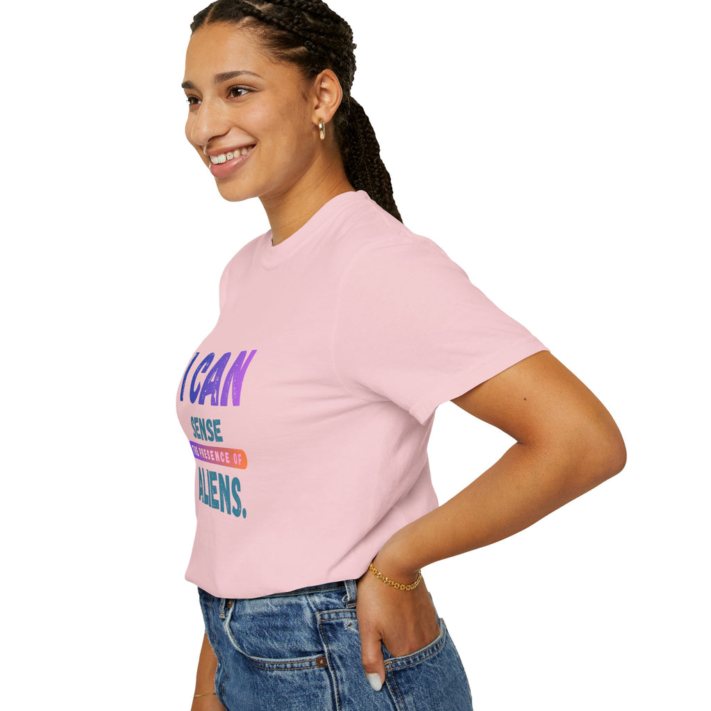 I Can Sense The Presence of Aliens T-Shirt — Funny UFO Alien Graphic Tee