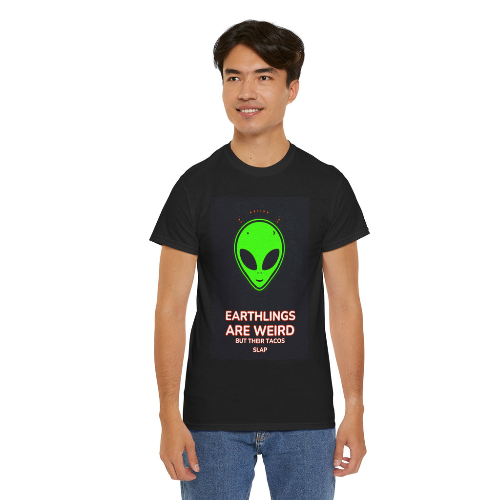 Alien tacos tee neck label detail