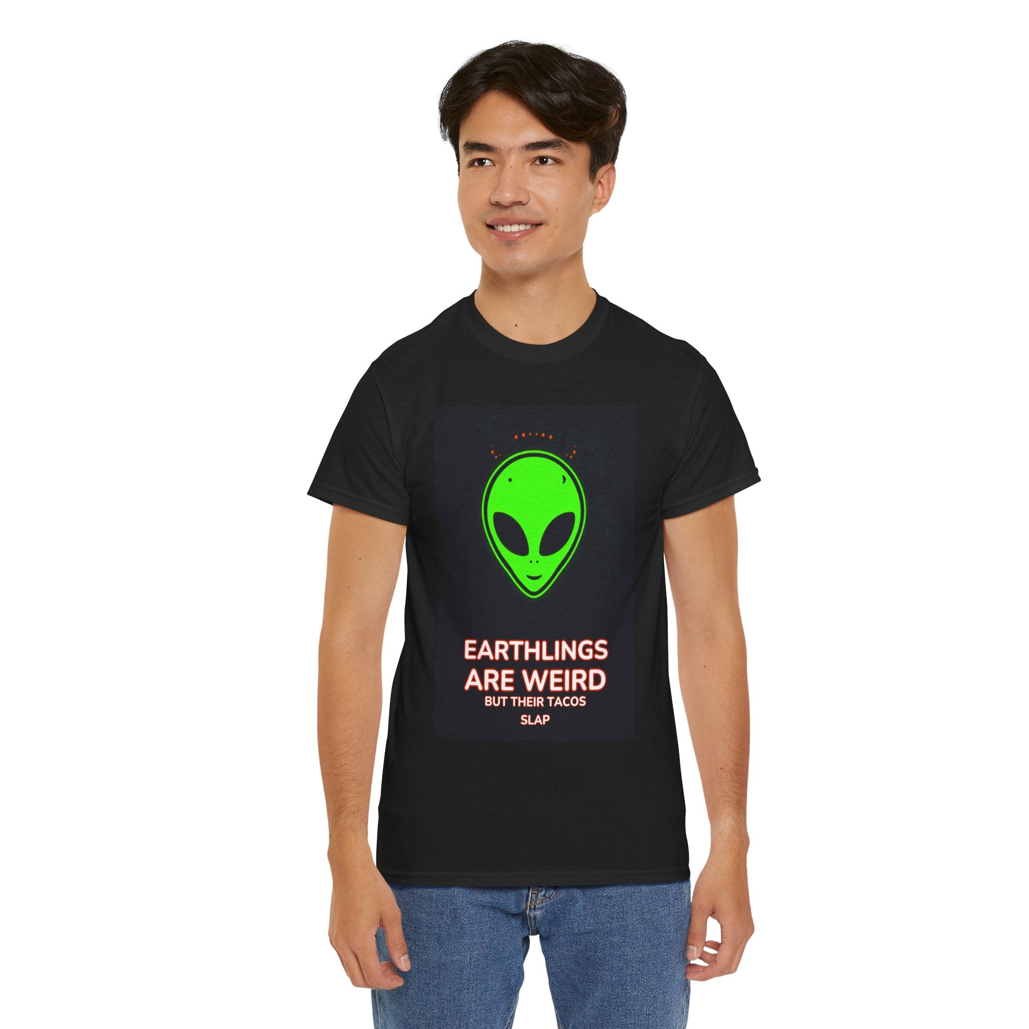 Alien tacos tee neck label detail