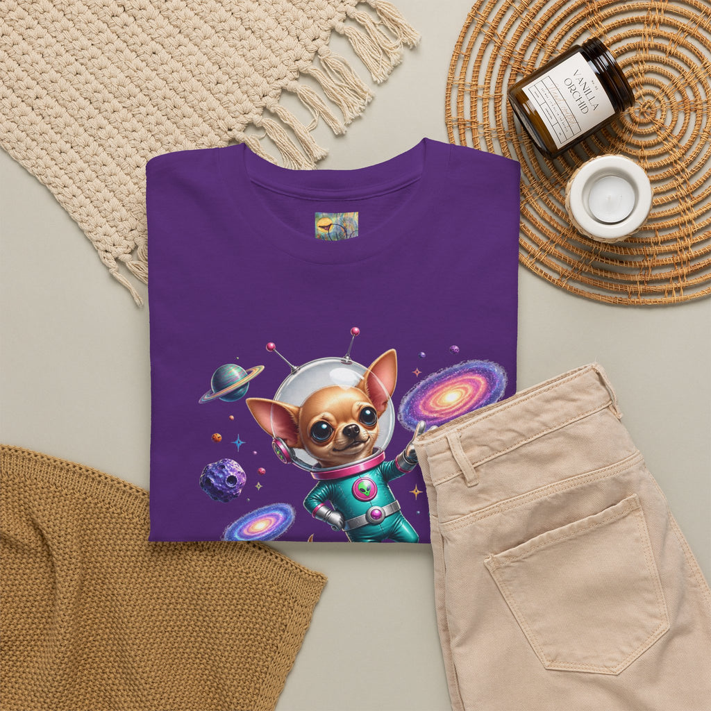 Space Chihuahua Tee – "Bark Matter" Cute Astronaut Dog Graphic Shirt