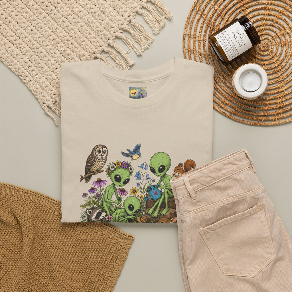 Alien Forest Friends T‑Shirt — Cute Alien & Woodland Animals Graphic Tee