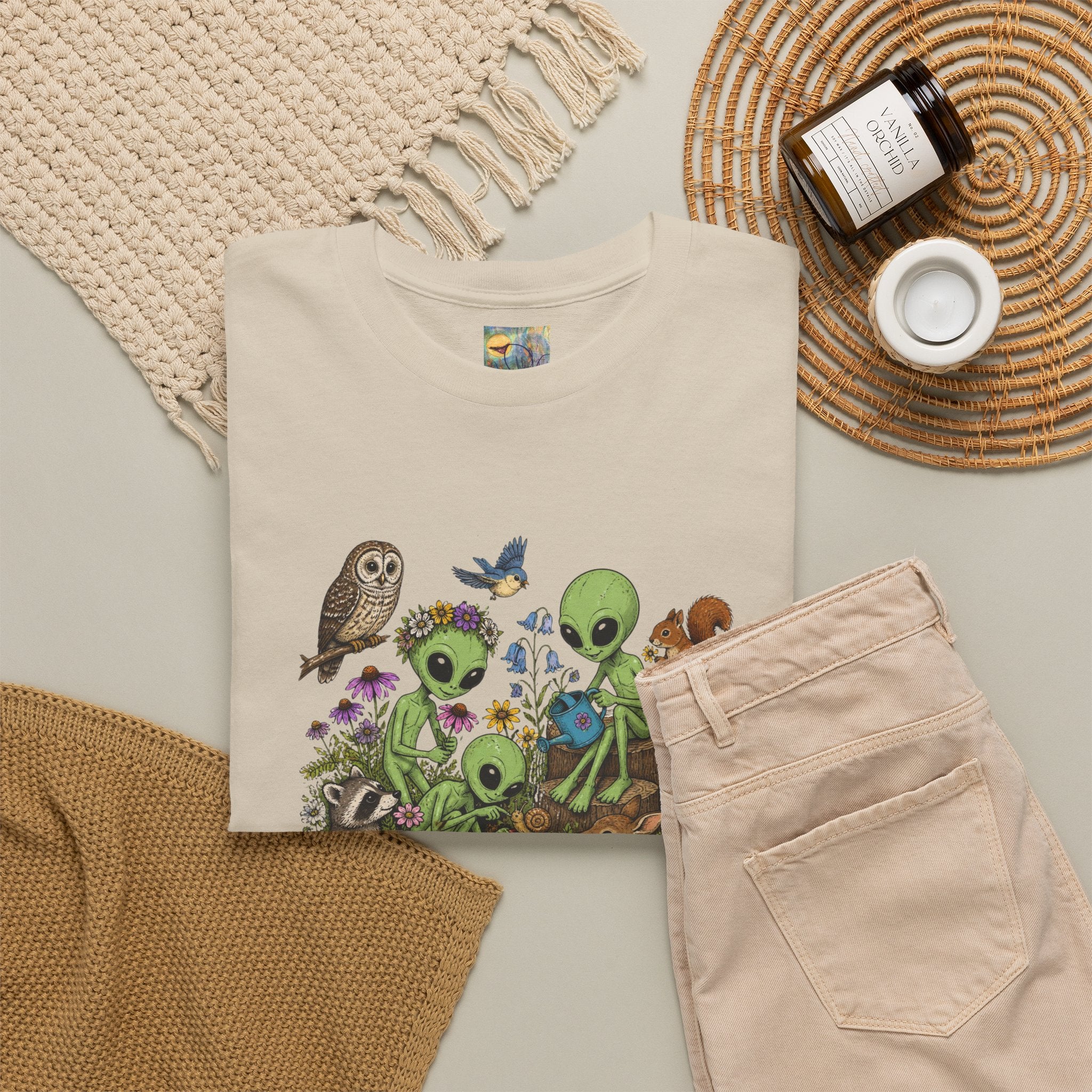 Alien Forest Friends T‑Shirt — Cute Alien & Woodland Animals Graphic Tee