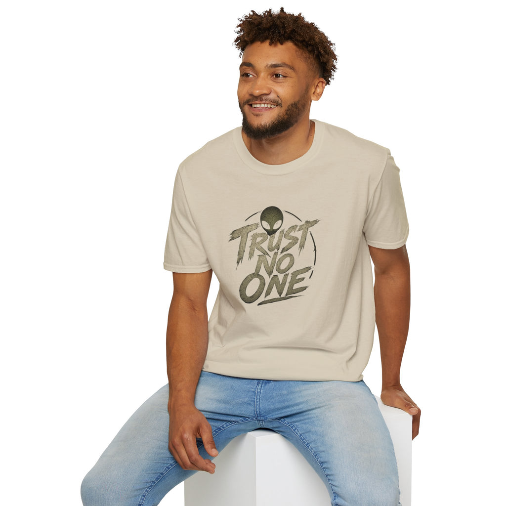 Alien Squad Graphic T-Shirt — "Trust  No One" Retro UFO Crew Tee