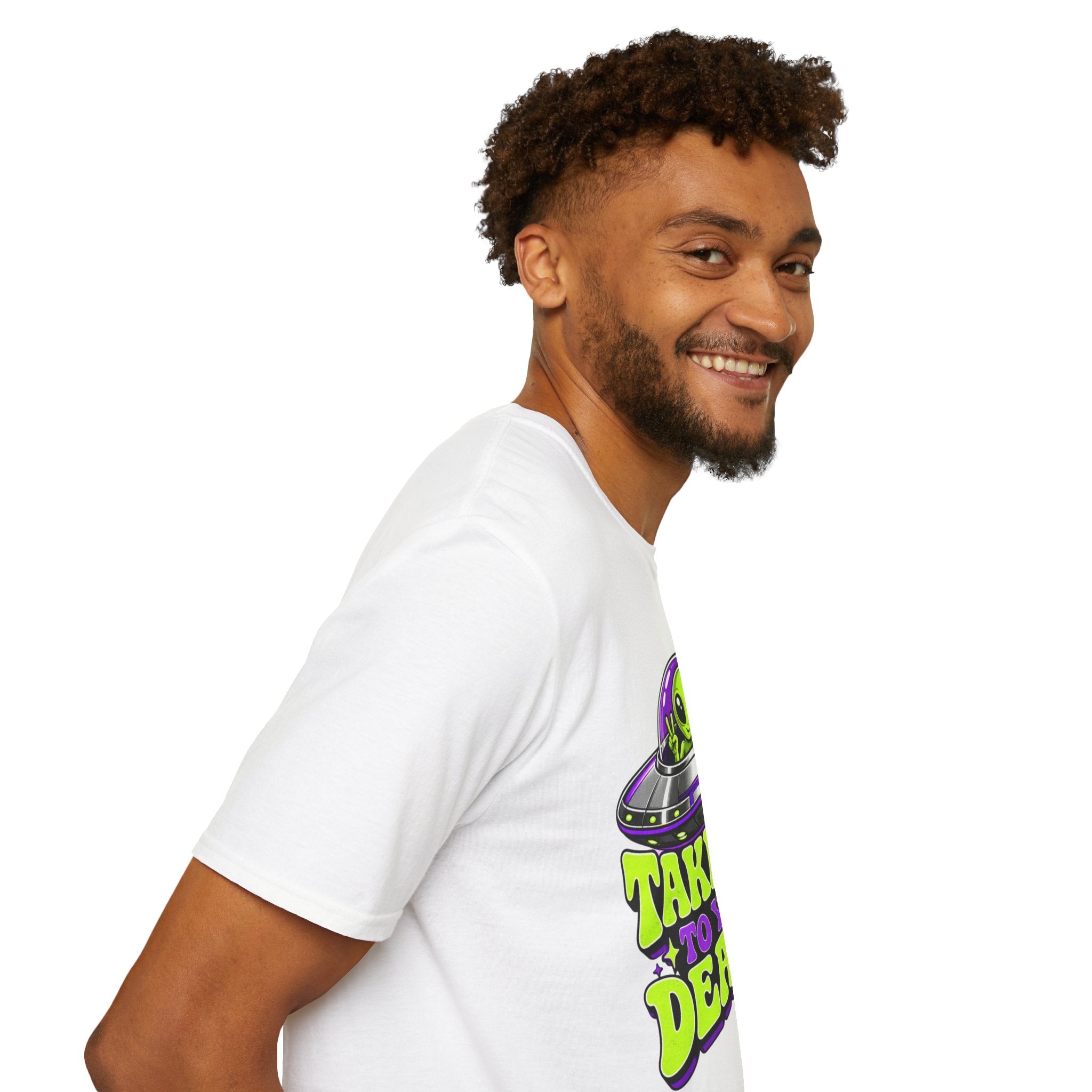 Alien UFO T‑Shirt — "Take Me to Your Dealer" Graphic Tee