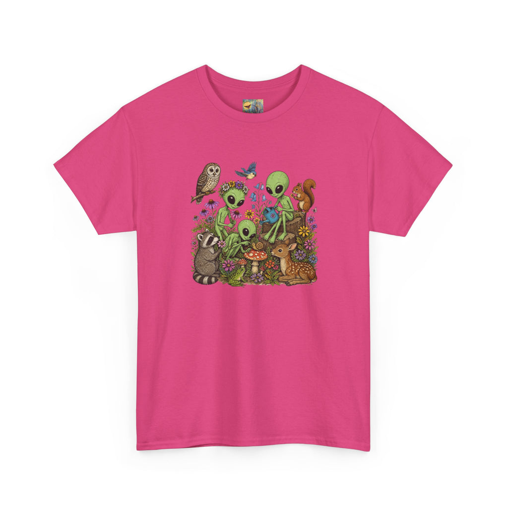 Alien Forest Friends T‑Shirt — Cute Alien & Woodland Animals Graphic Tee