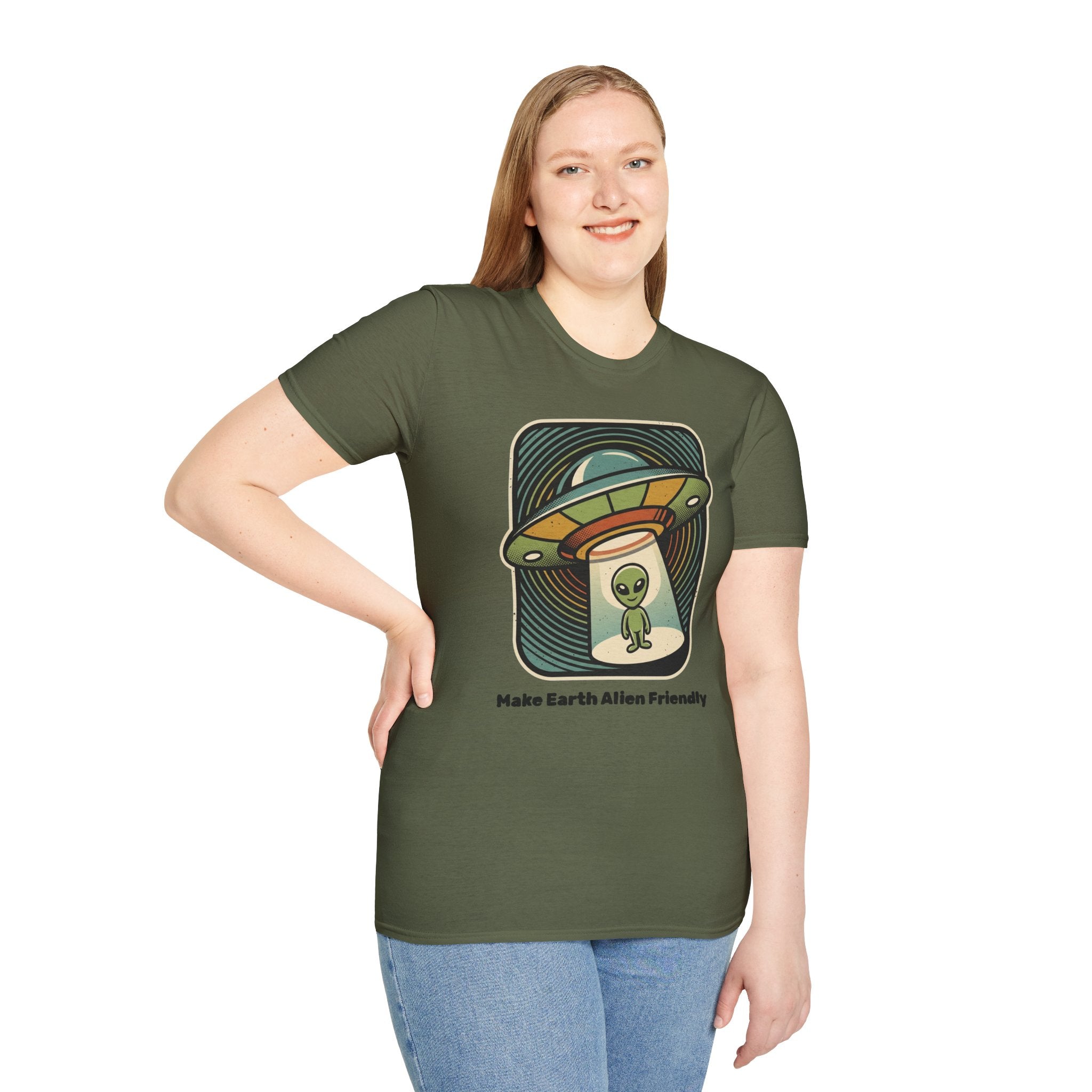 Alien Abduction T-Shirt — 'Help Me' Retro UFO Graphic Tee