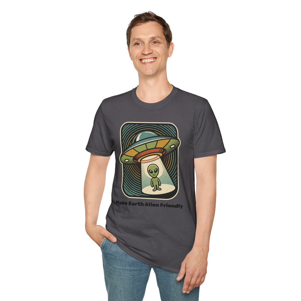 Alien Abduction T-Shirt — 'Help Me' Retro UFO Graphic Tee