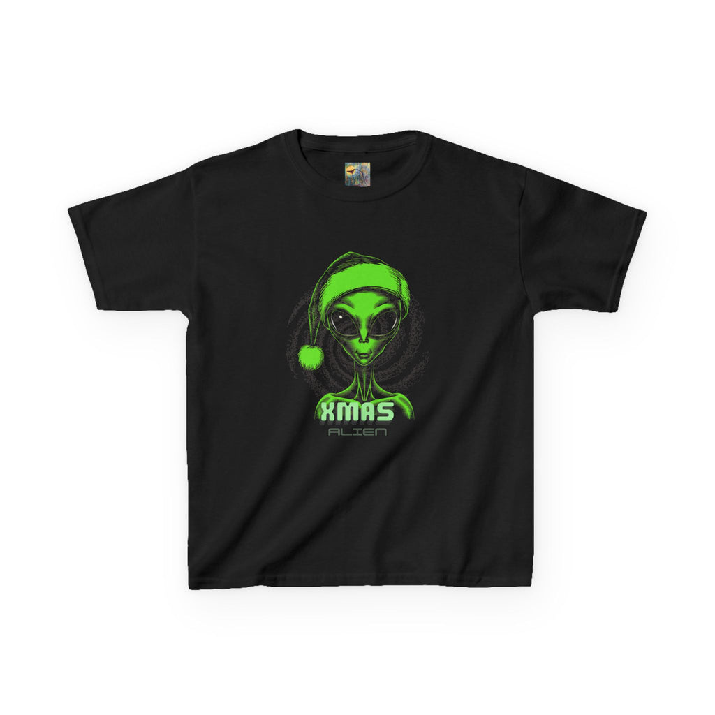 Kids T‑Shirt — Neon Alien Christmas Design ("XMAS")