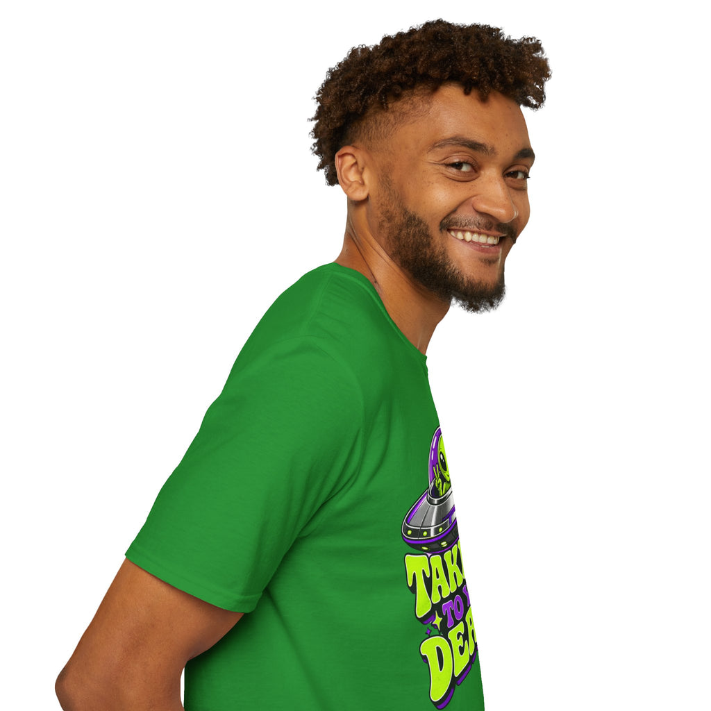 Alien UFO T‑Shirt — "Take Me to Your Dealer" Graphic Tee