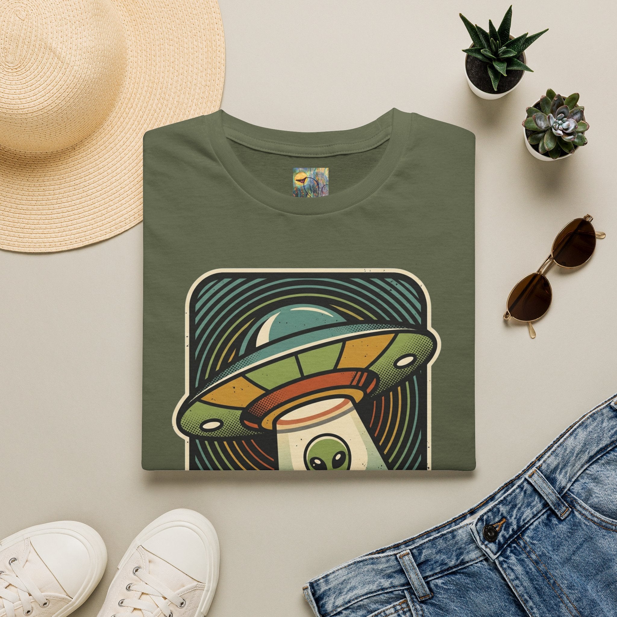 Alien Abduction T-Shirt — 'Help Me' Retro UFO Graphic Tee