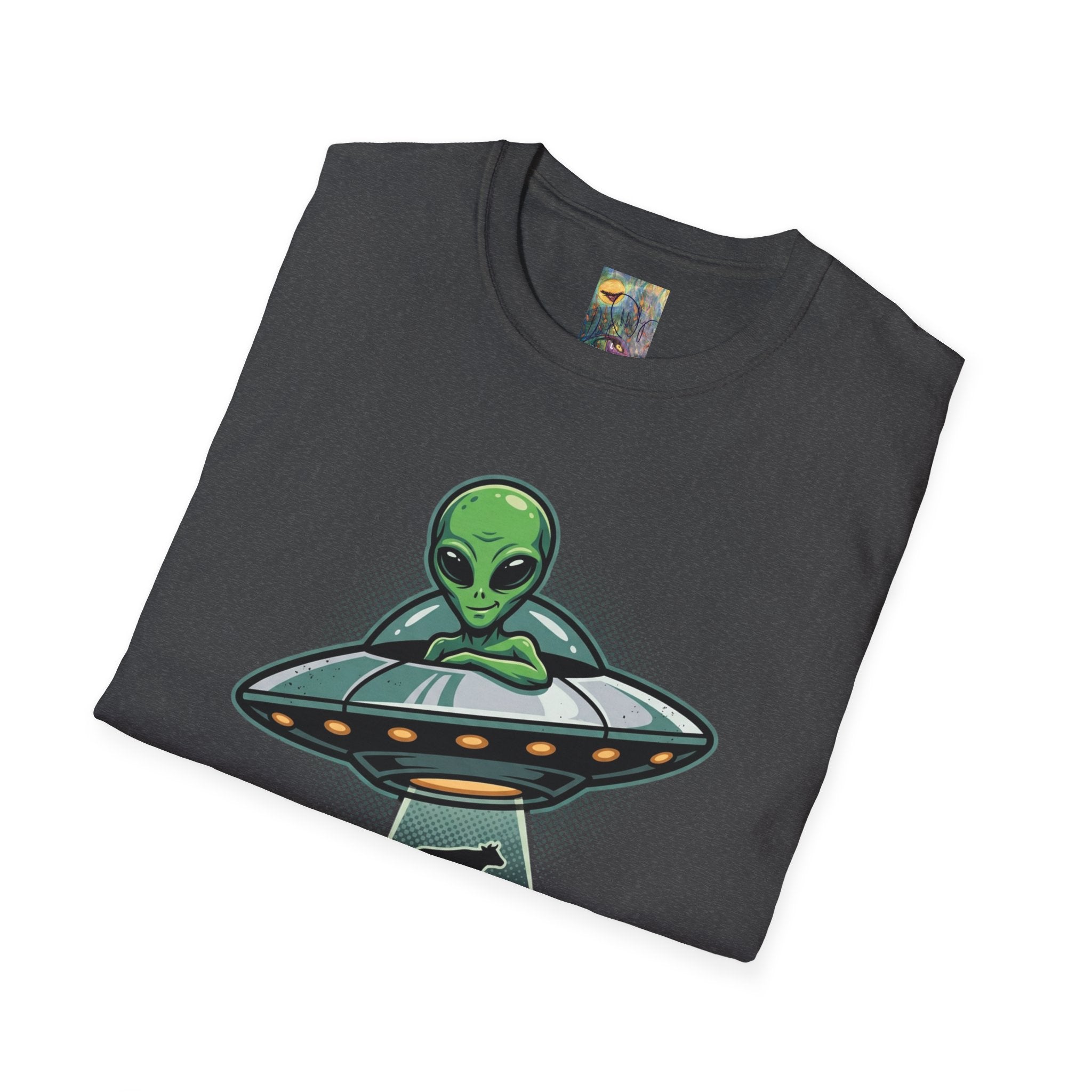 Alien UFO T-Shirt — Cute Green Alien Abduction Graphic Tee