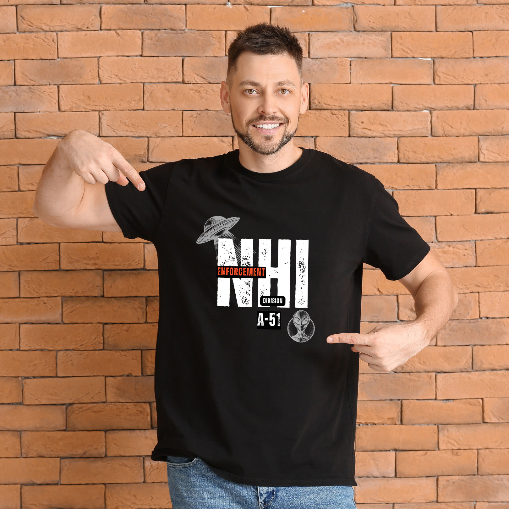 Non-Human Intelligence Alien Enforcement Division A-51 Graphic T-Shirt