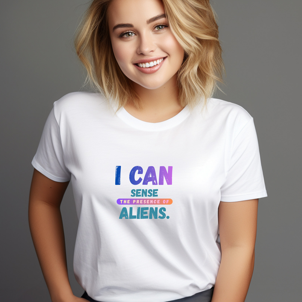 I Can Sense The Presence of Aliens T-Shirt — Funny UFO Alien Graphic Tee