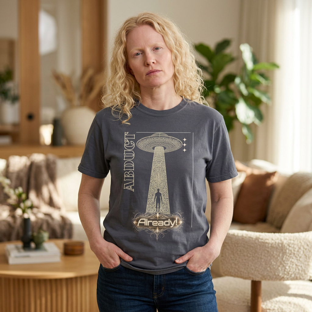 Abduct Already! Alien UFO Graphic T-Shirt