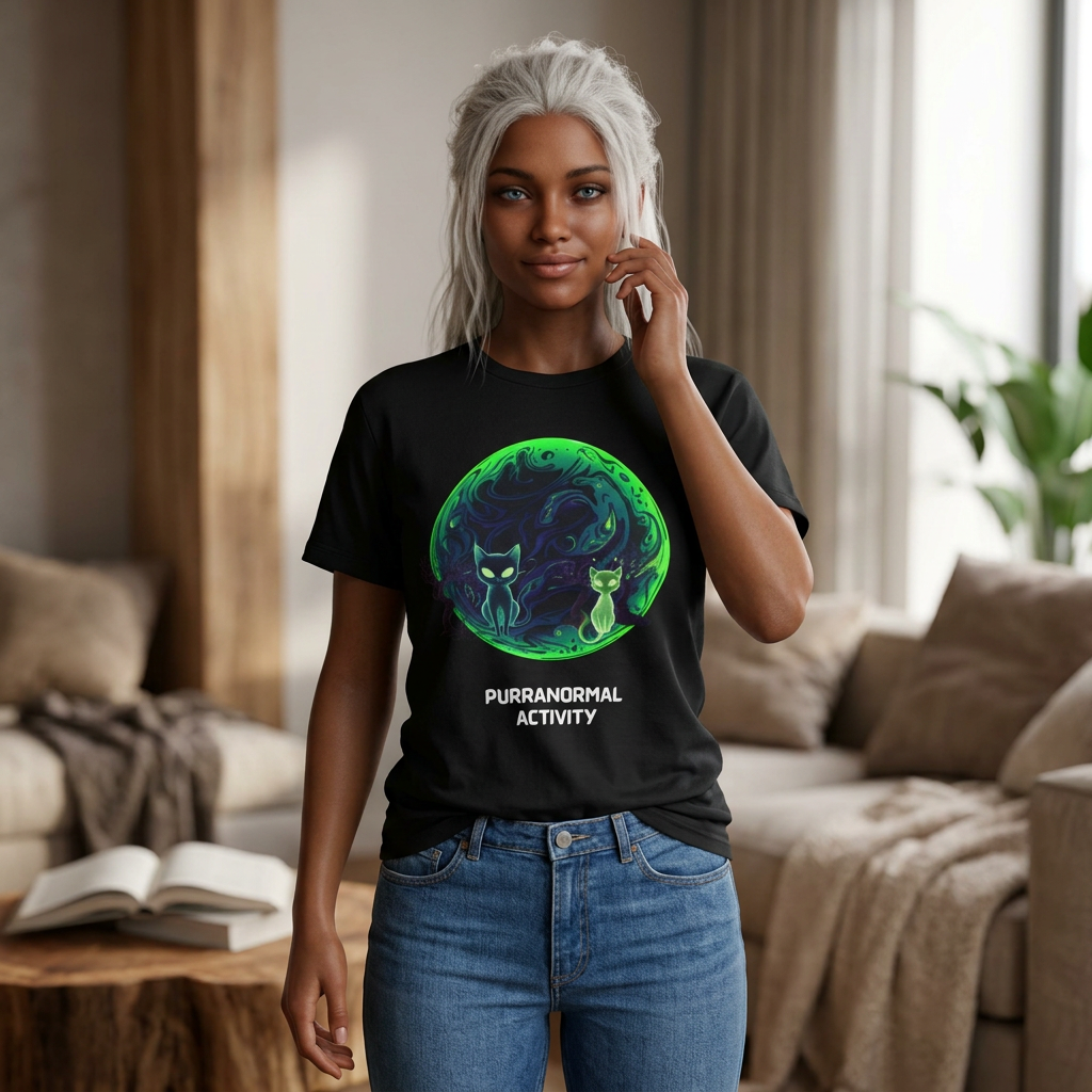 Purranormal Activity T-Shirt — Mystical Cat Moon Halloween Tee