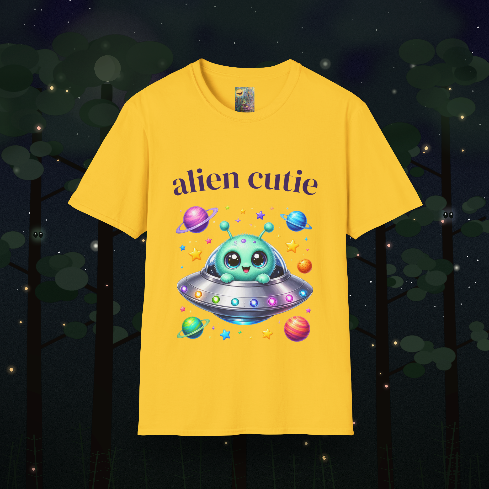 Kids Tee — "Alien Cutie" Cute Alien UFO Graphic Shirt for Children