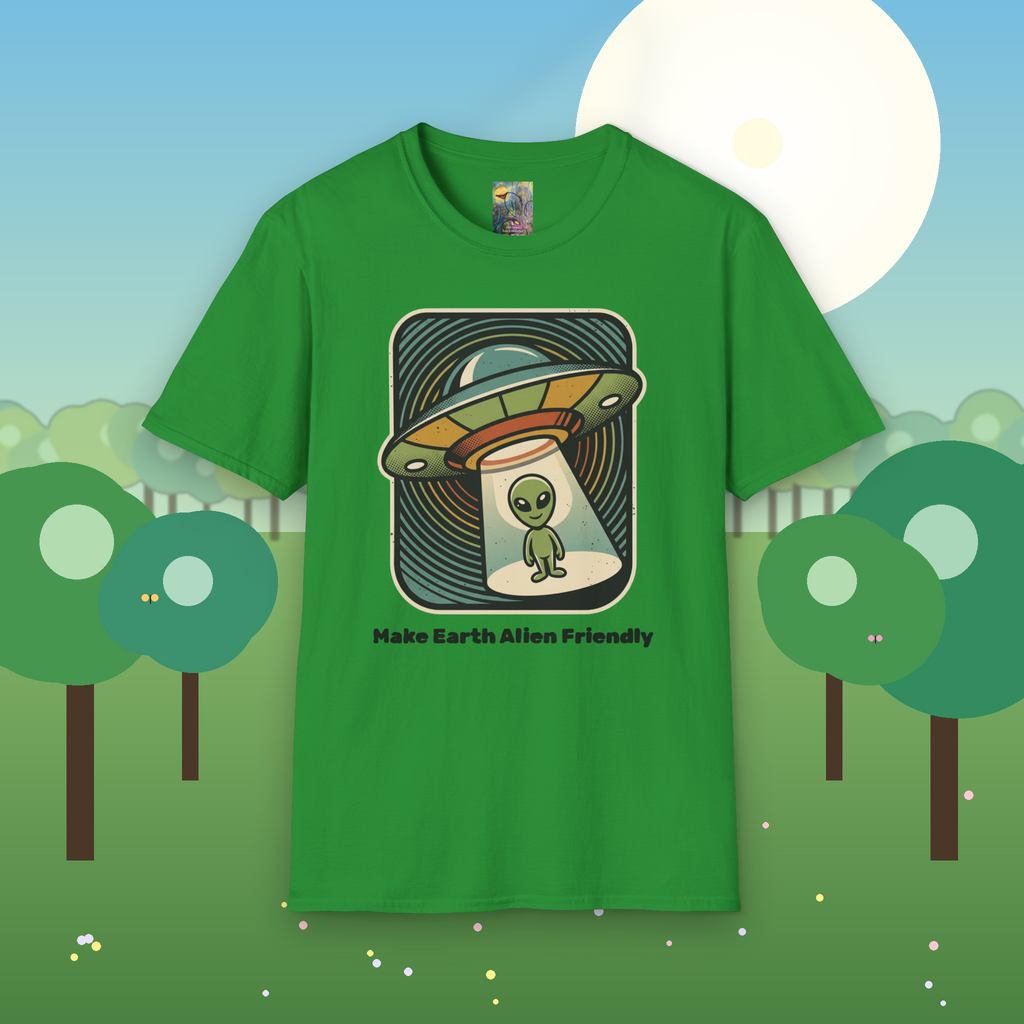Alien Abduction T-Shirt — 'Help Me' Retro UFO Graphic Tee