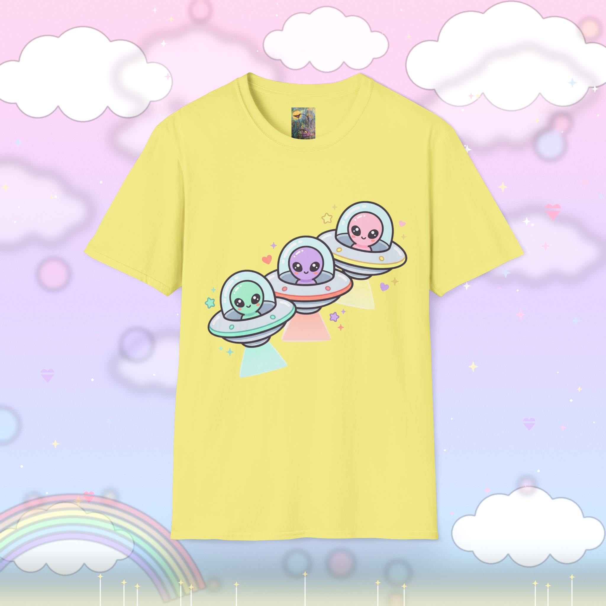 Cute Pastel Alien UFO T-Shirt — Kawaii Space Graphic Tee