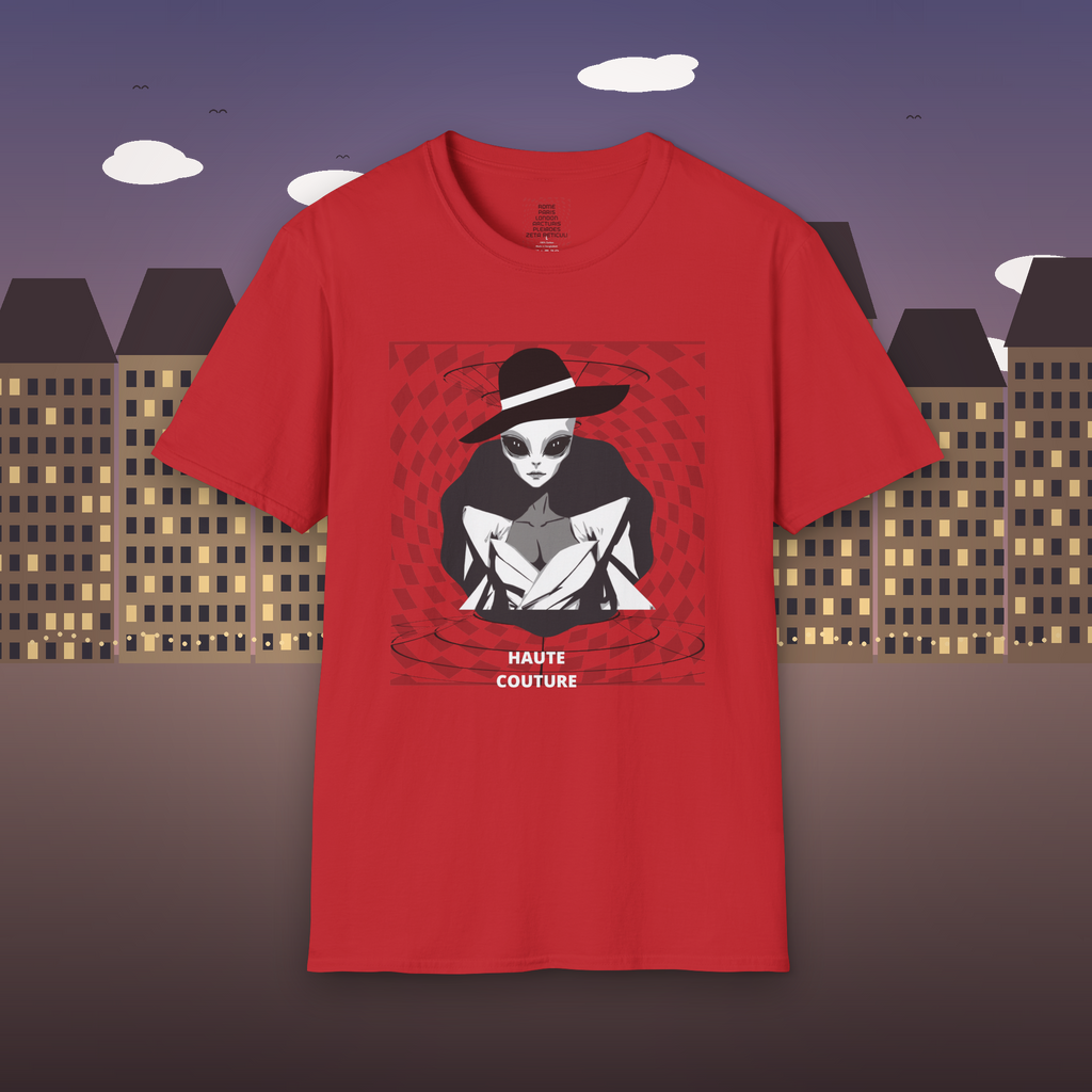Alien Fashion Graphic Tee — "Haute Couture" Retro Chic