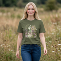 Alien Cottage Tee — Whimsical Floral Alien Garden T-Shirt