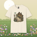 Alien Cottage T-Shirt — Whimsical Extraterrestrial Home Graphic