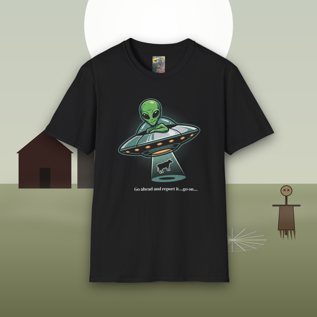 Alien UFO T-Shirt — Cute Green Alien Abduction Graphic Tee