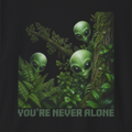 Alien Friends T‑Shirt — "You're Never Alone" Green Extraterrestrial Graphic Tee