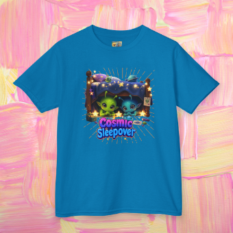 Cosmic Sleepover Kids Tee — Cute Alien Pajama Party T-Shirt