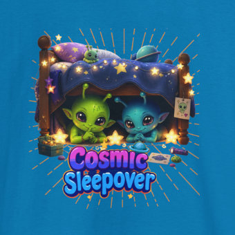 Cosmic Sleepover Kids Tee — Cute Alien Pajama Party T-Shirt