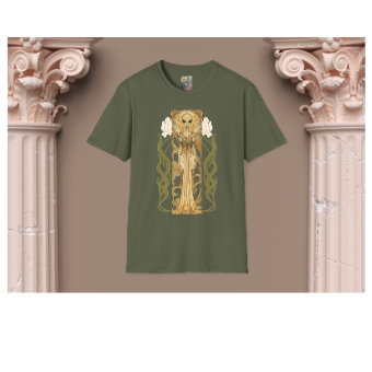Alien Art Nouveau T-Shirt — 'Otherworldly Muse' Vintage-Style Extraterrestrial Tee