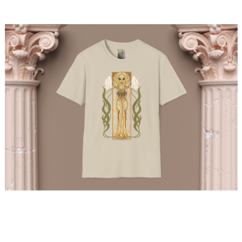 Alien Art Nouveau T-Shirt — 'Otherworldly Muse' Vintage-Style Extraterrestrial Tee