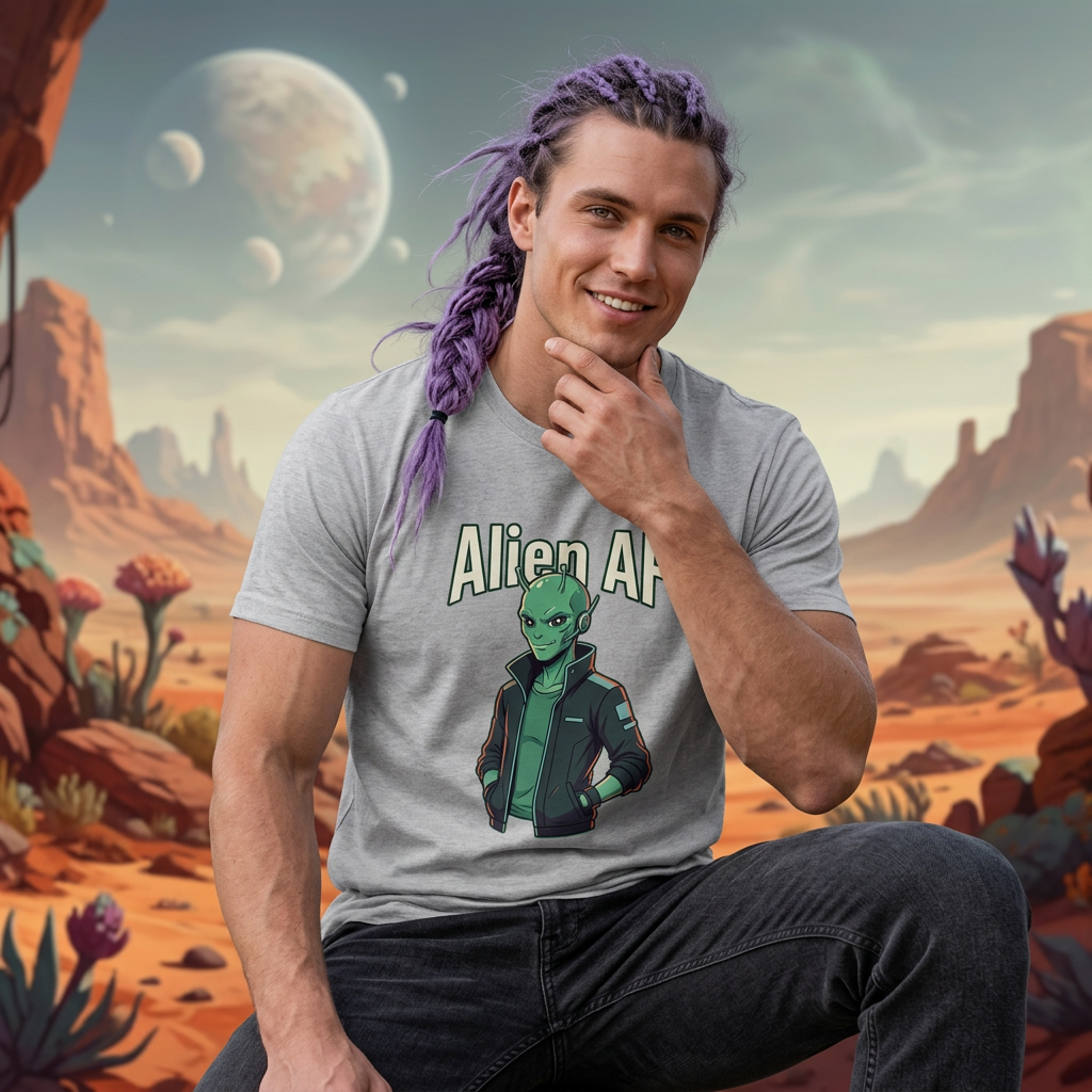 Alien AF T‑Shirt — Funny Retro Green Alien Graphic Tee