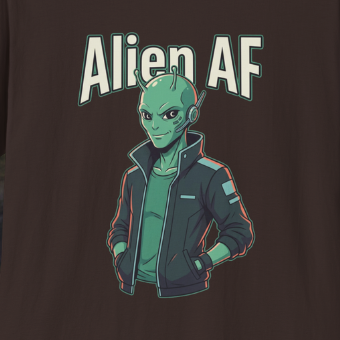 Alien AF T‑Shirt — Funny Retro Green Alien Graphic Tee