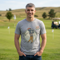 Alien Golfer T‑Shirt : The Bigger the Head, The Bigger the Drive"— Vintage Space Golf Graphic Tee