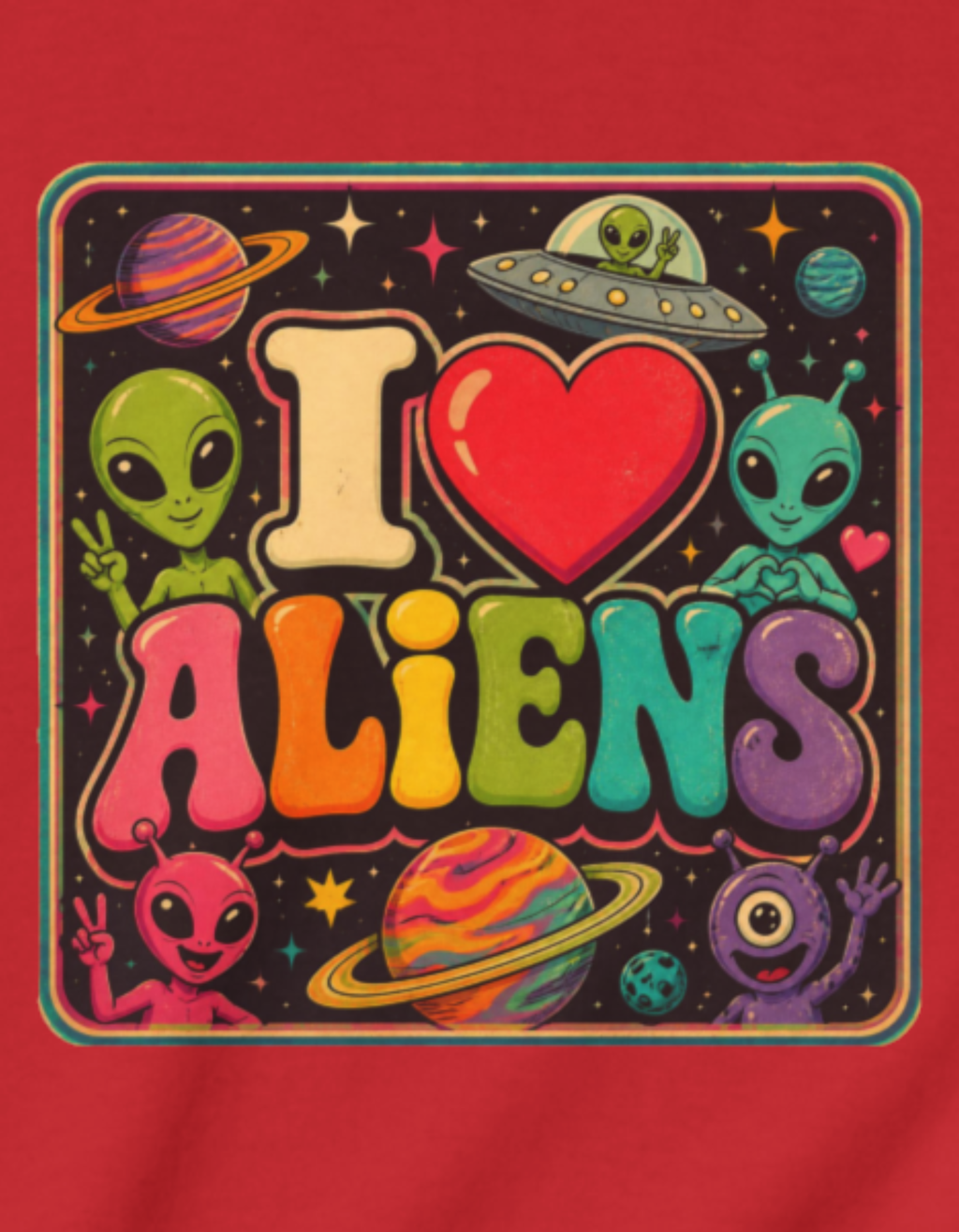 Kids "I  Aliens" Tee — Cute Neon Alien Graphic Shirt for Kids
