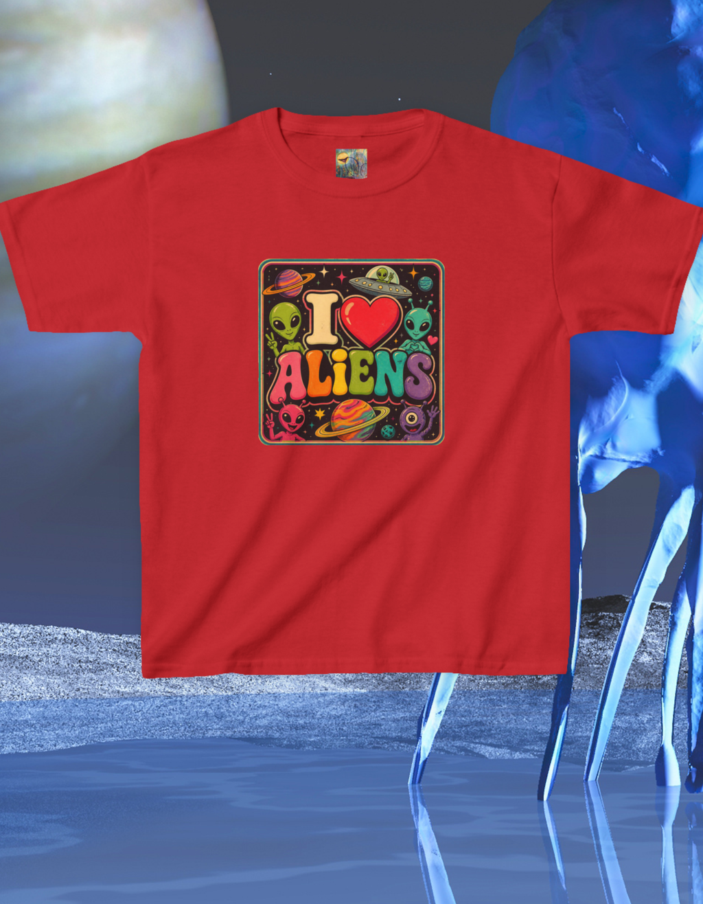 Kids "I  Aliens" Tee — Cute Neon Alien Graphic Shirt for Kids