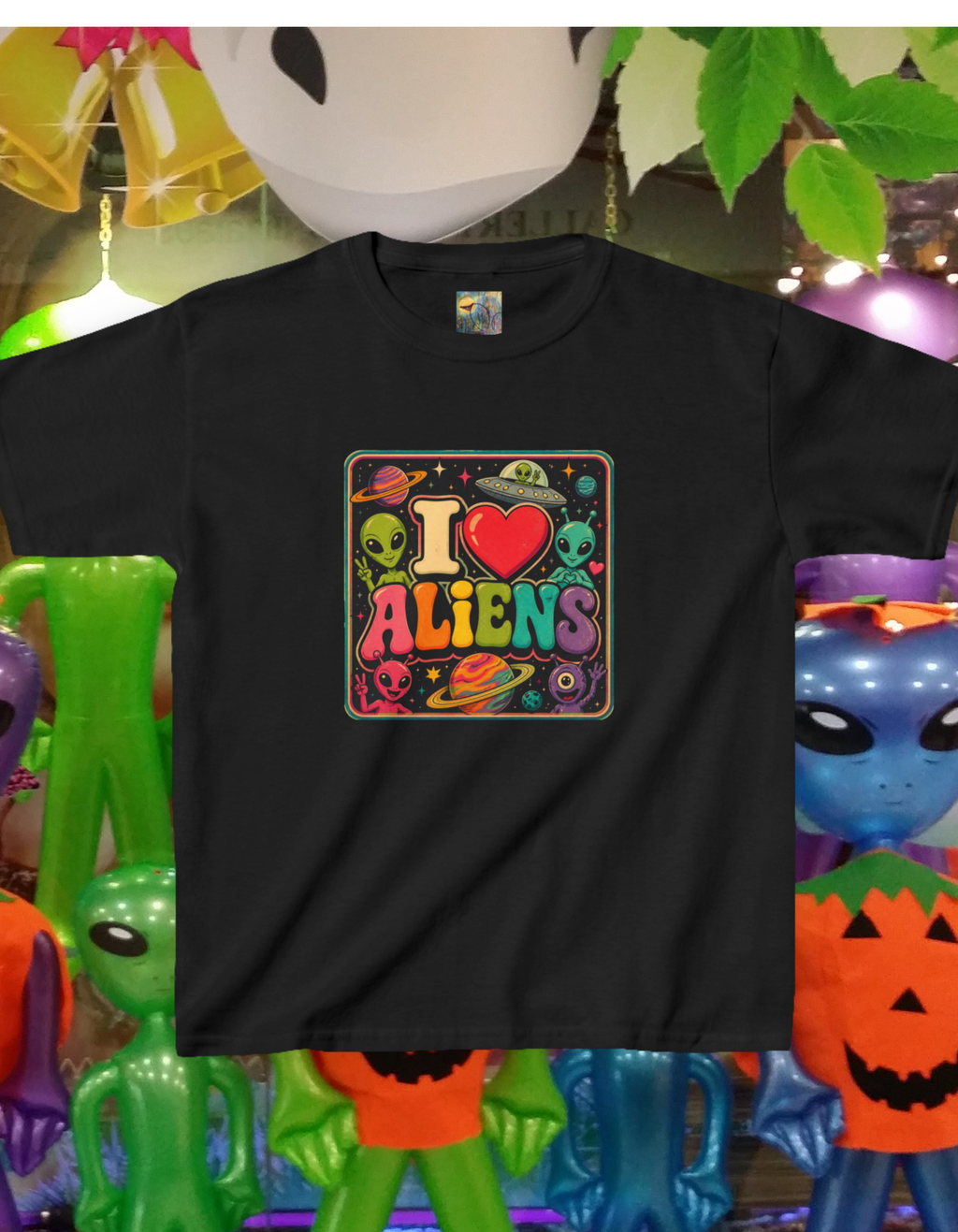 Kids "I  Aliens" Tee — Cute Neon Alien Graphic Shirt for Kids