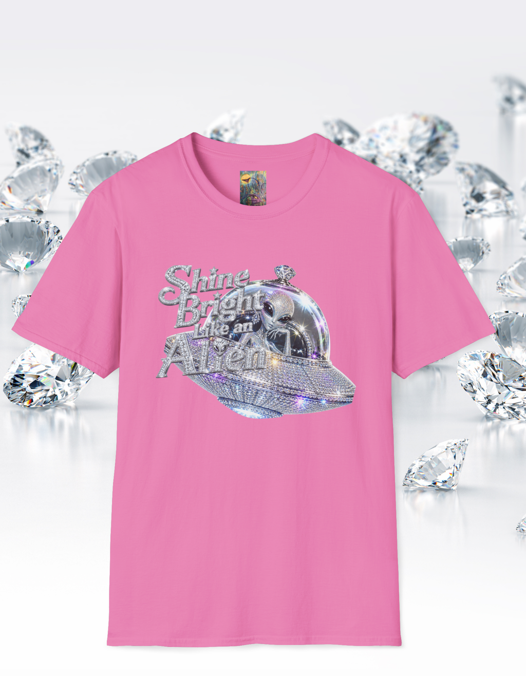 Shine Bright Like An Alien T-Shirt — Retro UFO Graphic Tee